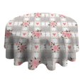 thumbnail image 4 of Pioneer Flower Floral Print Pattern Round Tablecloth 60"x60",Wrinkle Wipeable Table Cloth for Kitchen Dining Room Picnic Patio Party, 4 of 6