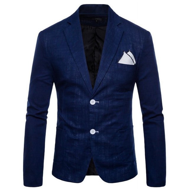 Traje de moda de primavera y verano para hombre, traje pequeño de lino y algodón ajustado a la moda para hombre