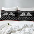 thumbnail image 3 of Erosebridal Retro Check Geometry Comforter Cover Full, Race Car Flag Bedding Full Size, Extreme Sports Decor, Reversible（No Comforter）, 3 of 7