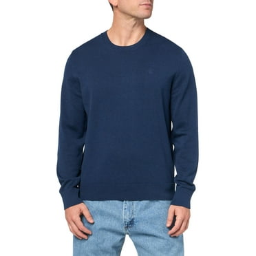 Calvin Klein Men's Logo Crew Neck Sweater, India Ink Heather Small