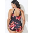 thumbnail image 2 of Swimsuits for All Women's Chlorine Resistant H-Back Sarong Front One Piece Swimsuit, 2 of 2