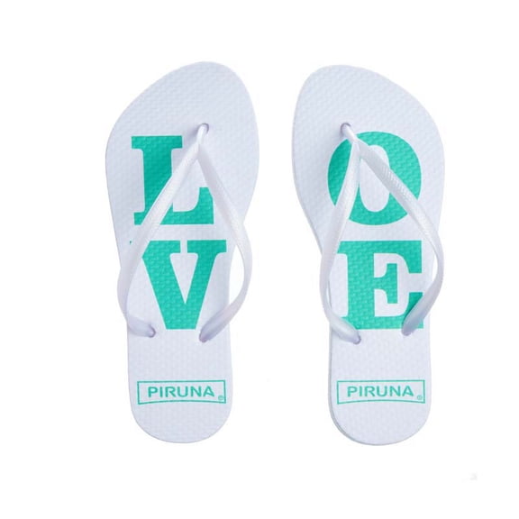 Piruna Women's Flip Flop Sandal Green Love Love