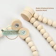 thumbnail image 3 of 2 Pack Magnetic Curtain Tiebacks with 3-Tier Tassel, Wood Bead Curtain Holdbacks No Drill, Boho Curtain Tie Backs, Decorative Curtain Holders for Drapes in Bedroom, Nursery, Living Room (Coffee Brown), 3 of 6