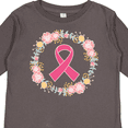 thumbnail image 4 of Inktastic Breast Cancer Pink Ribbon Awareness Wreath Girls Long Sleeve Toddler T-Shirt, 4 of 5