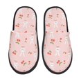 thumbnail image 1 of Balery Rabbit And Cherry Pantuflas de Casa de Felpa Silenciosas con Diseño Estampado, Zapatillas Cómodas Antideslizantes de Algodón para Interior-Large, 1 of 8