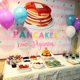 thumbnail image 3 of Telones de fondo para fiesta de cumpleaños de niñas con pijamas y panqueques dulces de 2,1 x 1,5 m, rayas rosas, 3 of 5