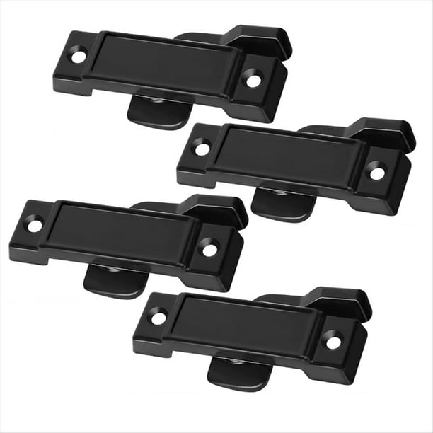 4 Piezas de Cerradura Guillotina Repuesto para Ventana, Orificios Montaje 2-1/4 Pulgadas en el Centro, Negra