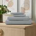 thumbnail image 1 of Color Sense Ensemble de Draps 3 Pcs en Percale 100 % Coton Frais et Net Lit Simple Gris Pâle, 1 of 5