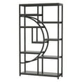 thumbnail image 2 of KIOOTTO 69" L-Shaped Corner Bookshelf, 5-Tier Industrial Etagere with 9 Storage Shelves, Heavy Duty Tall Corner Shelf Organizer for Home Office & Living Room, Black, 2 of 7