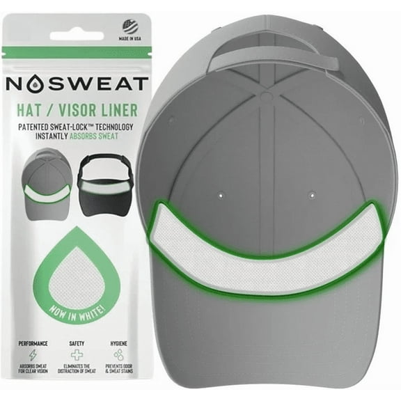 Hat & Cap Sweat Guard Liner - Thin Visor Sweatband Patented SweatLock Technology | Made in The USA - 3 Pack