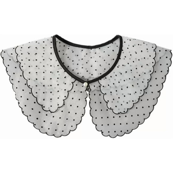 Camiocver  Fake Collars Dickey Collar Detachable Collars Simplicity Collar for Women Girls (Dot White Black)