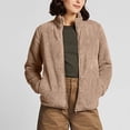 thumbnail image 3 of WMTBSRSW Women's Winter Warm Coat Fuzzy Fleece Long Sleeve Cropped Sweatshirts Jackets Casual Zip Up Bomber Coat with Pockets Khaki Small, 3 of 3