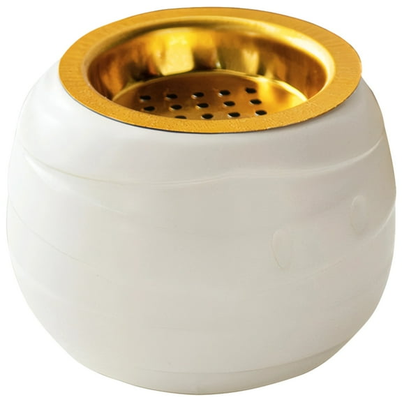 Ceramic Spherical Burner, 3 x 4 in / 7.6 x 10.1 cm Home Decor Incense Burner, Modern Round Bandage Design Aromatherapy Diffuser, Desktop Ornament for Home, Living Room