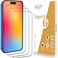 thumbnail image 1 of TEMOGU-[3-Pack] Screen Protector For iPhone 16 Pro Max Tempered Glass, Case-Friendly, HD Clear, Anti Scratch, No-Bubble, Easy to install, 1 of 4