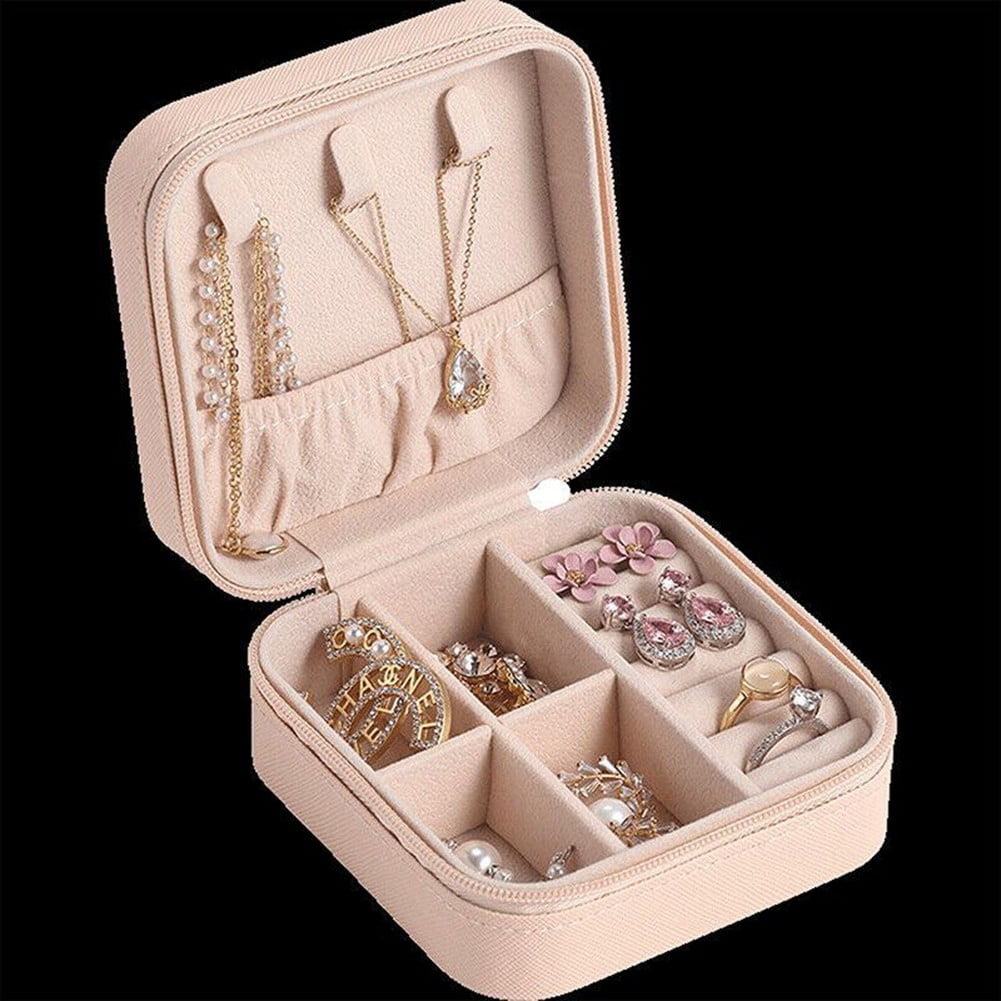 Sisliya Portable Travel Jewelry Case, Jewelry Box for Teen Girls Gift,  Jewelry Organizer Box with Lock,3 Layers PU Leather Storage Case for  Earrings, Rings, Necklaces, Cufflinks (White) : .in: Jewellery