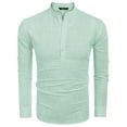 thumbnail image 3 of Coshow Men's Cotton Henley Shirt Long Sleeve Hippie Casual Beach T Shirts, 3 of 7