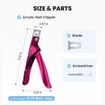 thumbnail image 6 of MelodySusie Nail Clippers, Adjustable Stainless Steel Trimmer for Fake Nail Tips and Acrylic Nails, Wine Red, 6 of 8