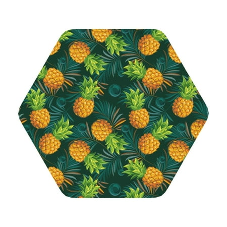 

Matuu Pineapples with Palm Leaves for Cup Coasters Set of 6 Leather Coasters Desk Coasters for Office Measures 4” x 4” Hexagon