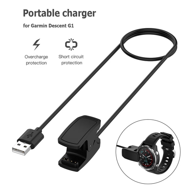 Cargador USB Dock Station Clip Cradle Cable de carga negro para Garmin Descent G1