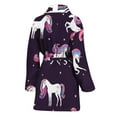 thumbnail image 2 of Night Girly Unicorn Pattern Women Bathrobe One Size Univeral Fits, Unicorn Fashion Lightweight Plush Fleece Long Robe For Women, 2 of 3