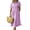 Purple, variant on sicmoss Summer Women's Yellow Striped Cotton Short Sleeve Shirt Dress Midi Long Relaxed Fit with Button-Down Collar