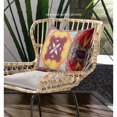 thumbnail image 3 of Pastel Floral Carrés Intérieur/extérieur Tissu Oreiller Zip -Jaune Rouge Rouge Vert 16", 3 of 4