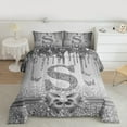 thumbnail image 2 of Manfei Letter Monogrammed Initial S Girl 2pcs Bedding Comforter Set,Kawaii Bow Butterfly Twin Comforter Sets,Bling Crystal Grey Glitter Breathable Bedding Set,Lightweight Room Decor,Reversible, 2 of 8