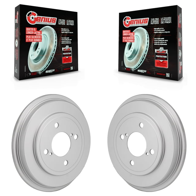 Genius Rear Coated Brake Drums Pair for Car Honda Fit KG-102040