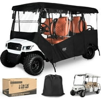 10L0L Golf Cart Enclosure for 6 Passenger Yamaha EZGO Club Car (4 2),600D Waterproof Driving Rain Cover,Black
