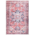 thumbnail image 4 of SAFAVIEH Serapi Doncho Traditional Machine Washable Area Rug, Red/Navy, 4' x 6', 4 of 16