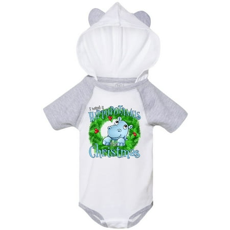 

Inktastic I want a Hippopotamus for Christmas Gift Baby Boy or Baby Girl Bodysuit