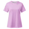 thumbnail image 4 of CHOK Offres Cyber&Monday Hauts d'Été pour Femmes T-Shirts Amples Patchwork pour Femmes Blouses et Hauts en Dentelle Florale Tendance Tunique à Manches Courtes Col Rond Grandes Tailles pour Femmes, 4 of 5