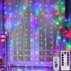 Christmas Light 300 LED Fairy Curtain String Fairy Light USB String Hanging Lights with Remote Controller Wedding Party Home Kids Room Decor