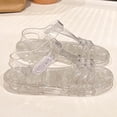 thumbnail image 2 of Gtoiithly Girls Fashion Jelly Sandals Breathable Open Toe Beach Shoes Soft Sole Casual Summer Footwear for Toddlers and Kids Girls Flat Sandals White 8-9 Years, 2 of 7