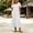 White, variant on Women's Solid Round Neck Beach Dress Short Sleeve Vacation Skirt
