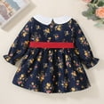 thumbnail image 7 of Staki Kids Dress Baby Girls' Toddler Long Sleeve Dress with Ruffle Detail(Blue,3-6 Months), 7 of 7