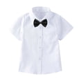 thumbnail image 5 of HAOTAGS Button-Up Shirts for Boys,Collar School Uniform Bow Tie 3PC Shirt Suit Black 2-3, 5 of 8