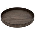 thumbnail image 5 of Koyal Wholesale Faux Wood Round Decorative Tray Rustic Wood Tray for Kitchen Counter, Coffee Table, Brown, 1-Pack, 5 of 5