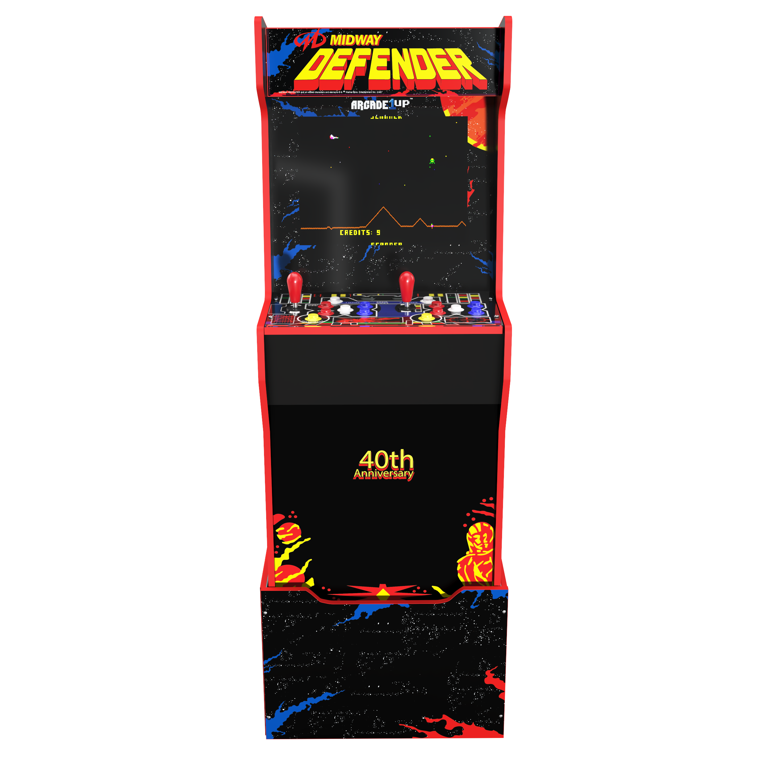 Defender 40th Anniversary 12-IN-1 Midway Legacy Edition Arcade with Licensed Riser and Light-Up Marquee, Arcade1Up - image 3 of 6