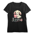 thumbnail image 5 of Bunny Love Women's Black Crew Neck Short Sleeve Crop Tee-Medium, 5 of 7