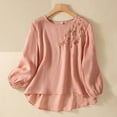 thumbnail image 2 of Ruyang Cotton Linen T Shirt for Women Trendy Summer Casual Short Sleeve Basic Textured Solid Color Round Neck T Shirts Blouse, 2 of 9