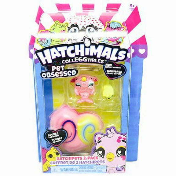 Hatchimals CollEGGtibles Pet Obsessed Narwabler and Puppy Sparkly Pink (2 pack) HatchiPets