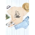 thumbnail image 4 of ABPHQTO Camiseta caqui con estampado gráfico de plantas de maíz y parte superior corta para mujer, 4 of 5