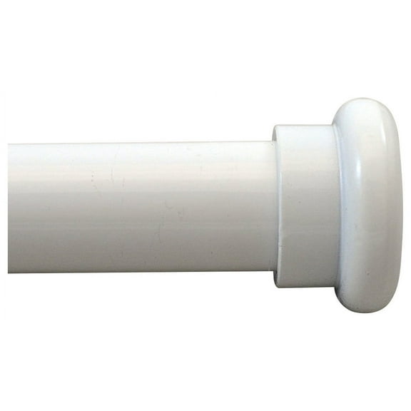 Urbanest Classic Forged Iron Button Curtain Rod, White, 28"-48"