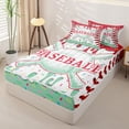 thumbnail image 2 of Homewish Kids Baseball Sport Zipper Twin Comforter Sets with Fitted Sheet and 2 Pillowcases,Teens Ball Gamer Zipper Bedding Set For Ice Cream Baseball Lover,Reversible,4 Pieces, 2 of 7