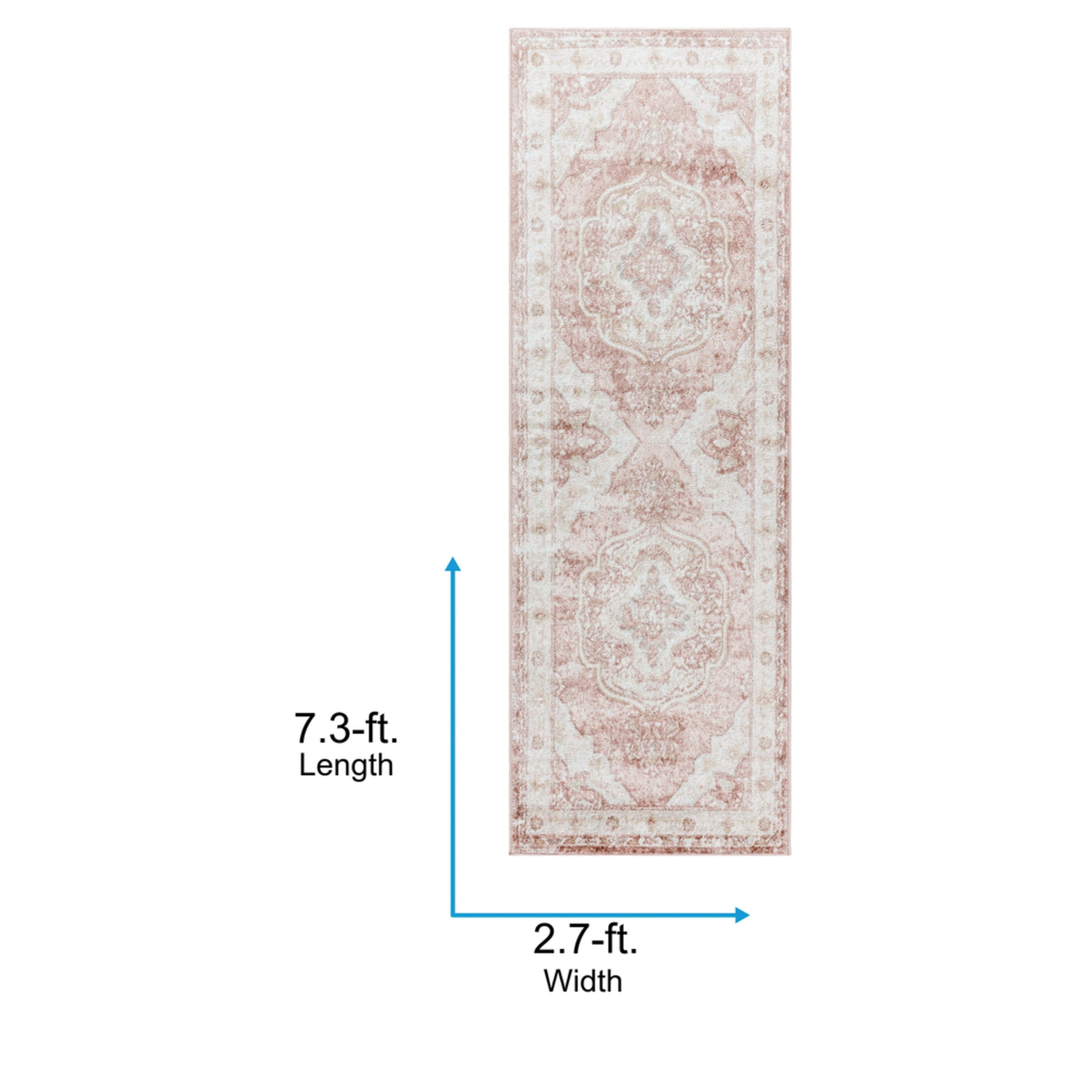 Livabliss Area Rugs for Living Room, 2x7 St Tropez Traditional Plum Runner Rug, Bedroom Dining Room Home Decor Stain Resistant Carpet (2'6" x 7'3" Runner)