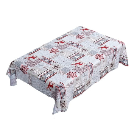 

Mightlink 1.8/2.2m Christmas Tablecloth Cute Snowflake Elk Plaid Print Wedding Party Table Decoration Rectangle Home Table Cover Restaurant Layout Supplies Kitchen Supplies