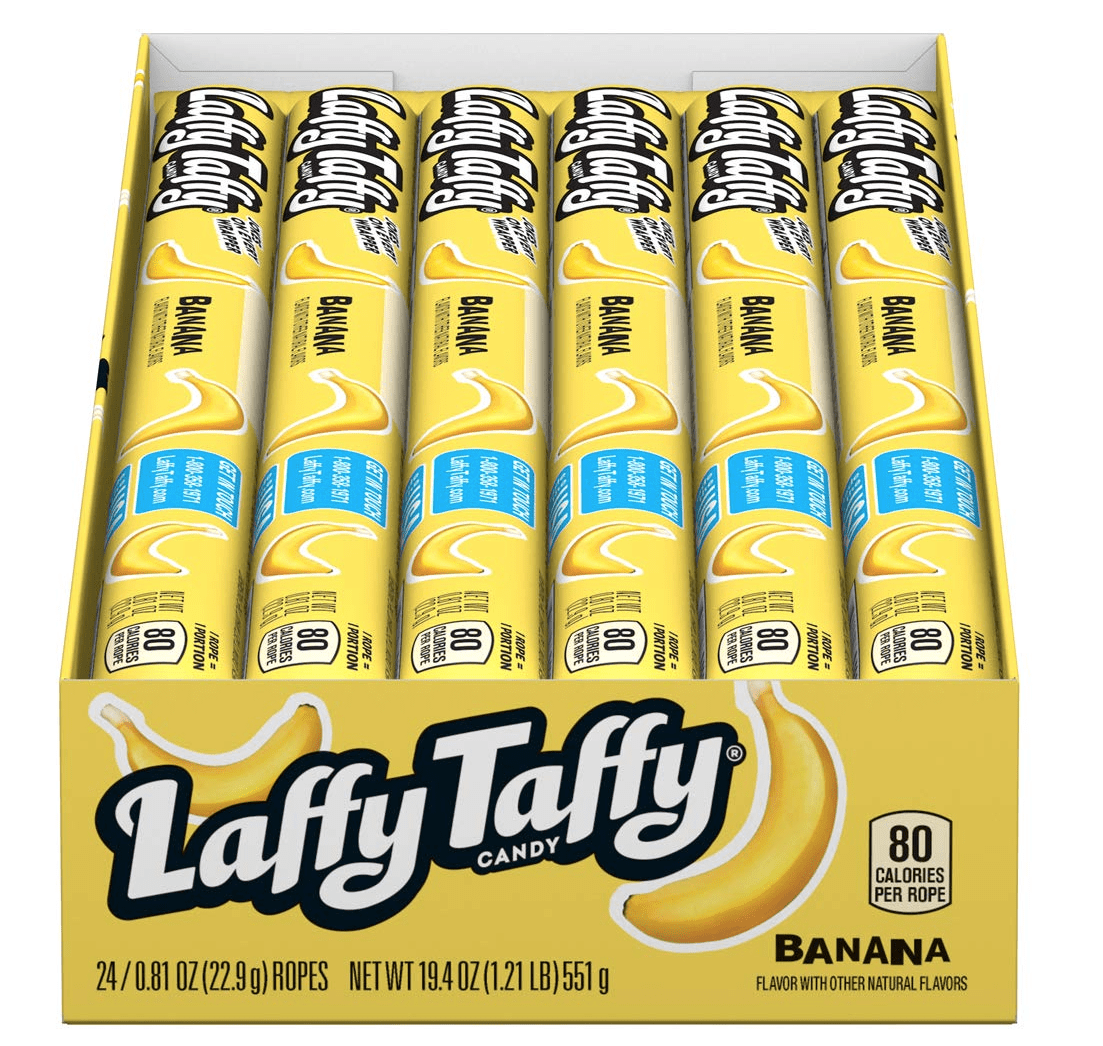Laffy Taffy Ropes, Banana Flavor, 0.81 Ounce, Pack of 24
