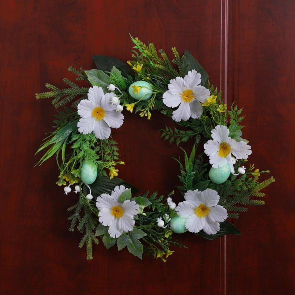 LTWHOME Part Number WHECE 11 Inch Berries Wall 28 cm Artificial Handmade Easter Wreath With Feathers Mantelpiece Quail Eggs and Small Bubbles for Front Door Window Decoration 