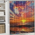thumbnail image 6 of Orinice  Beach Shower Curtain Seagull Seaside Shower Curtain with 12 Hooks, Sunset Ocean Waves Shower Curtain Blue Sky Coastal Sun Rays Shower Curtain for Bathroom 36x72, 6 of 7